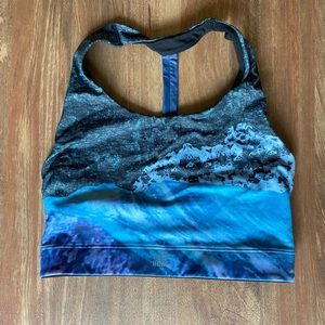 Glacier print sports bra